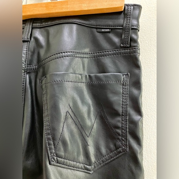 Mother Faux Leather High-Waisted Rider Ankle Women’s Size 27 Black Cropped Pants - Picture 6 of 16